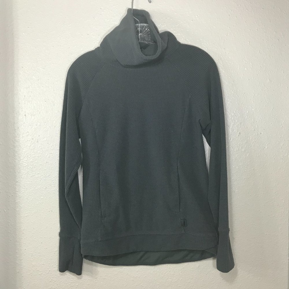 Outdoor Research Trail Mix Gray Grid Fleece Cowl Pullover